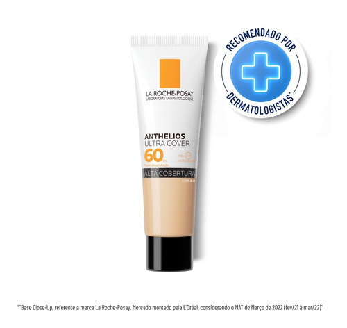 Protetor Solar Anthelios Ultra Cover FPS 60 Tom 4.0 30ml | Base com Cor | Toque Seco