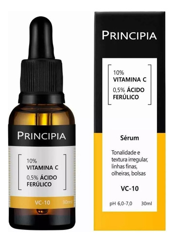 Sérum Vitamina C 10% + Ácido Ferúlico Principia Skincare | Ação Clareadora e Antioxidante