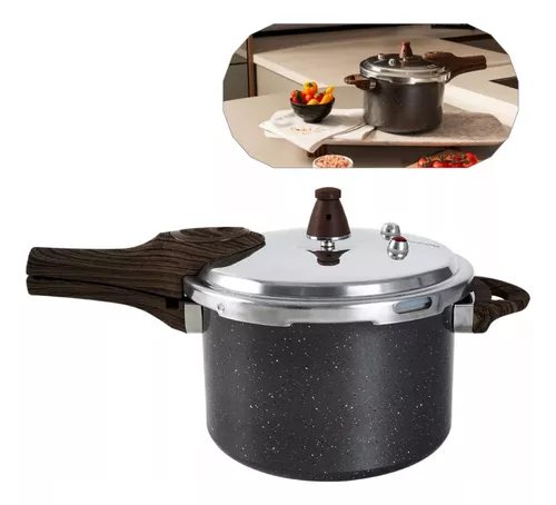 Panela de Pressão Brinox 4,2L Preta | Fundo Indução, 4 Dispositivos Segurança e Cabo Antitérmico