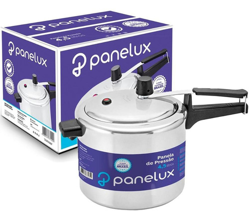 Panela de Pressão Panelux Classic 4,5L | Alumínio Polido e Válvula de Segurança