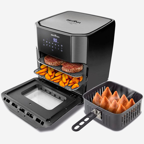 Fritadeira Air Fryer Britânia BFR2100 12L | 1800W, Digital e Painel Touch - 4 em 1