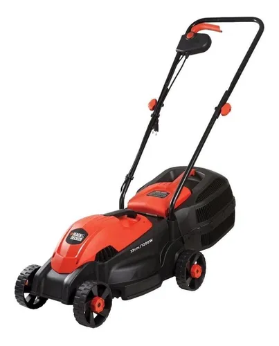 Cortador de Grama Black+Decker GR1000 1200W 32cm 3 Alturas Cesto 28L – Elétrico Laranja/Preto