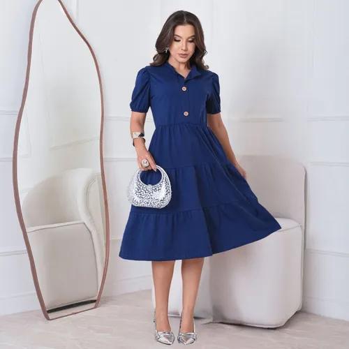 Vestido Midi Feminino em Algodão – Confortável, Elegante e Moda Evangélica